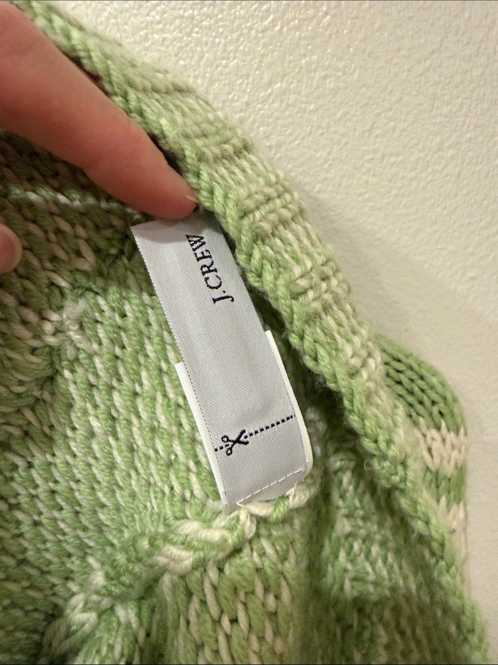 J. Crew Fair Isle Shawl Collar Green Knit Sweater - Picture 5 of 6